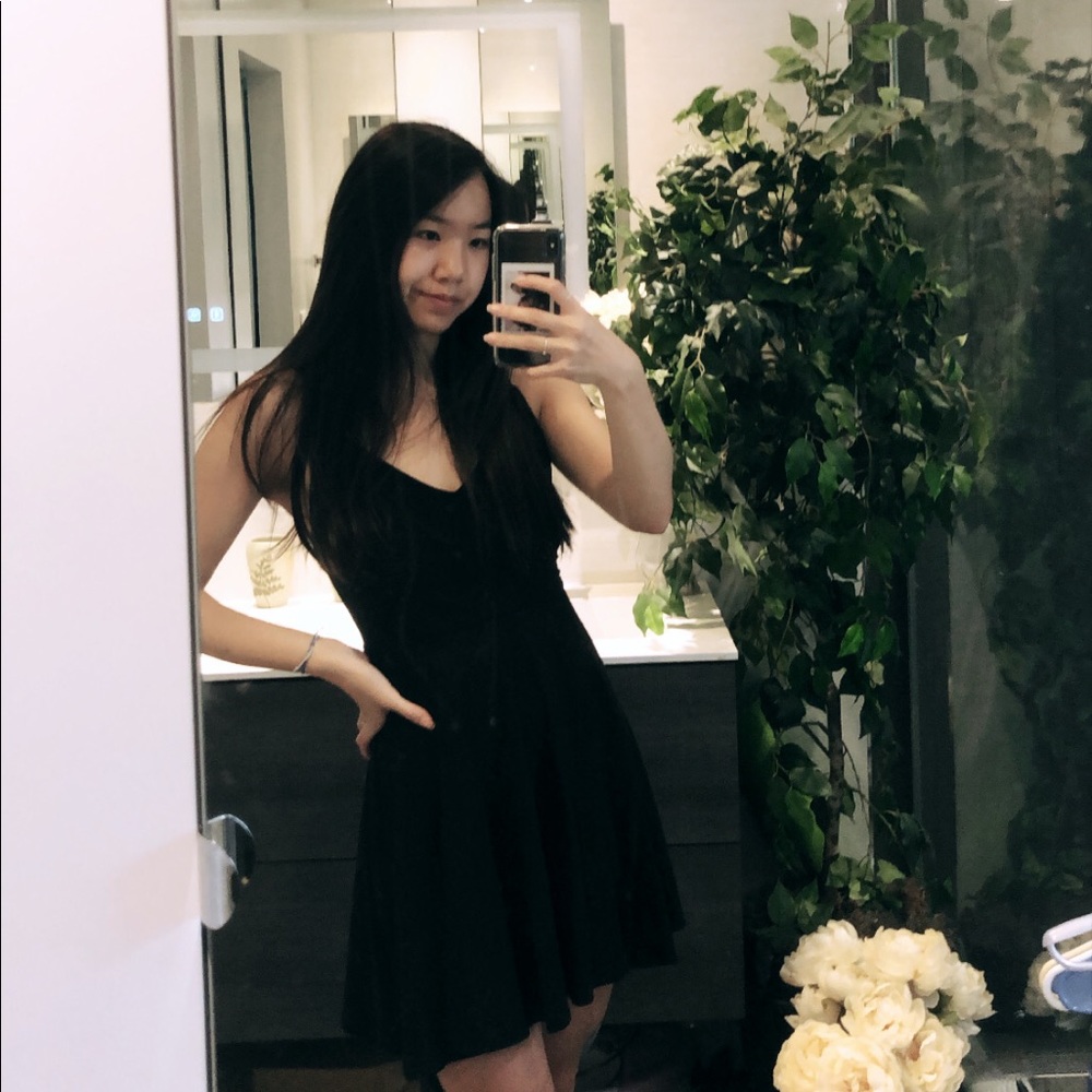 Forever 21 black skater dress with caged back